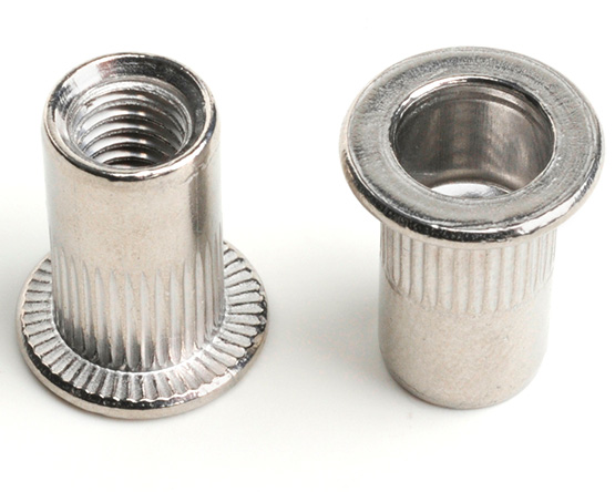 M6 X 16 FLAT HEAD KNURLED INSERT NUT (Grip=3.1-4.5) A2