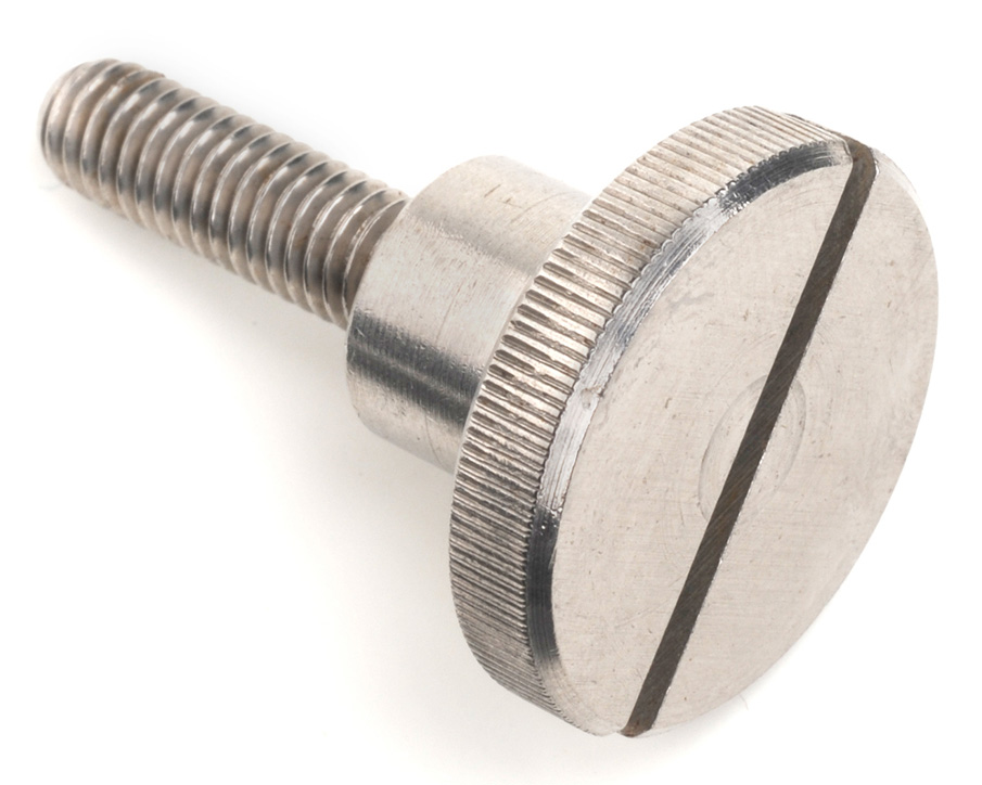 Slotted Knurled Head Thumb Screws With Shoulder Din 465 